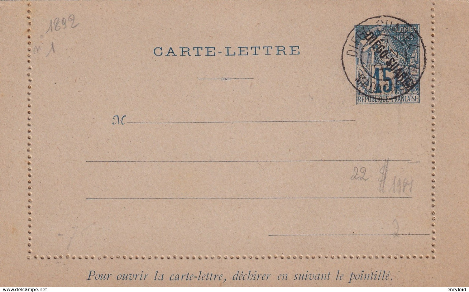 Diego Suarez + Timbre Colonies Francaise Postes 15 C. Carte - Lettre - Covers & Documents
