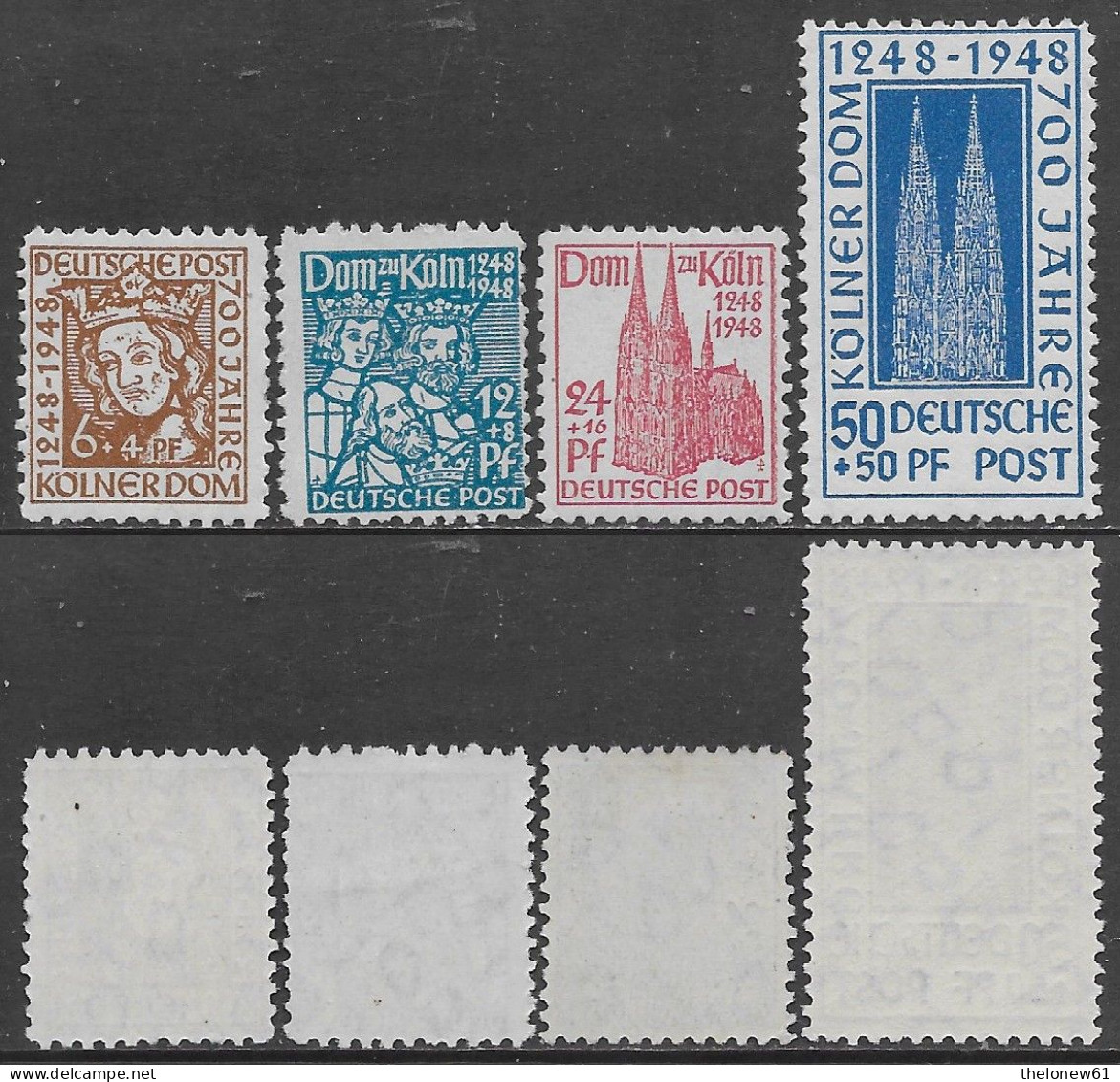 Germania Germany 1948 British American Zone Cologne Cathedral Mi N.69-72 Complete Set MNH ** - Neufs