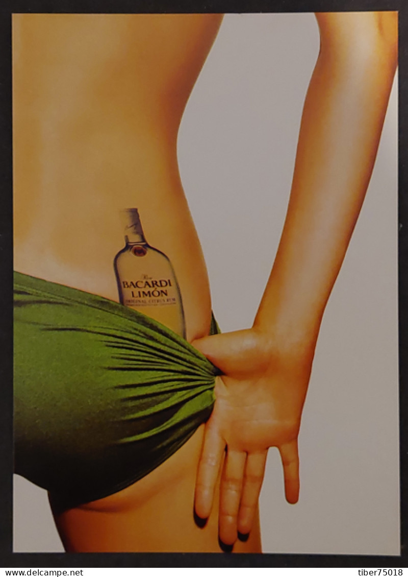 Carte Postale - Bacardi Lemon (boisson - Alcool) Tatouage Sur Les Fesses D'une Femme Nue - Publicité