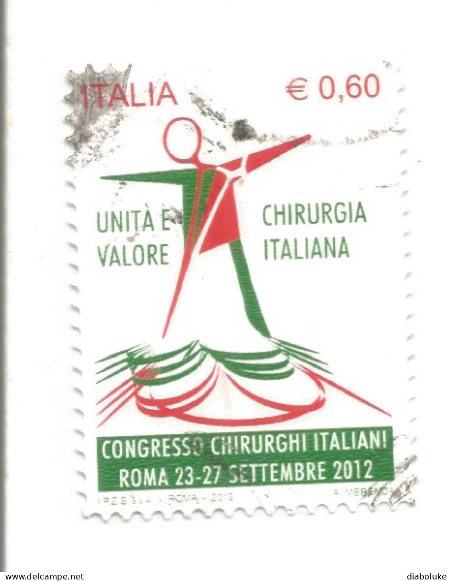 (REPUBBLICA ITALIANA) 2012, CONGRESSO CHIRURGHI ITALIANI - Serie Di 1 Francobollo Usato - 2011-20: Afgestempeld