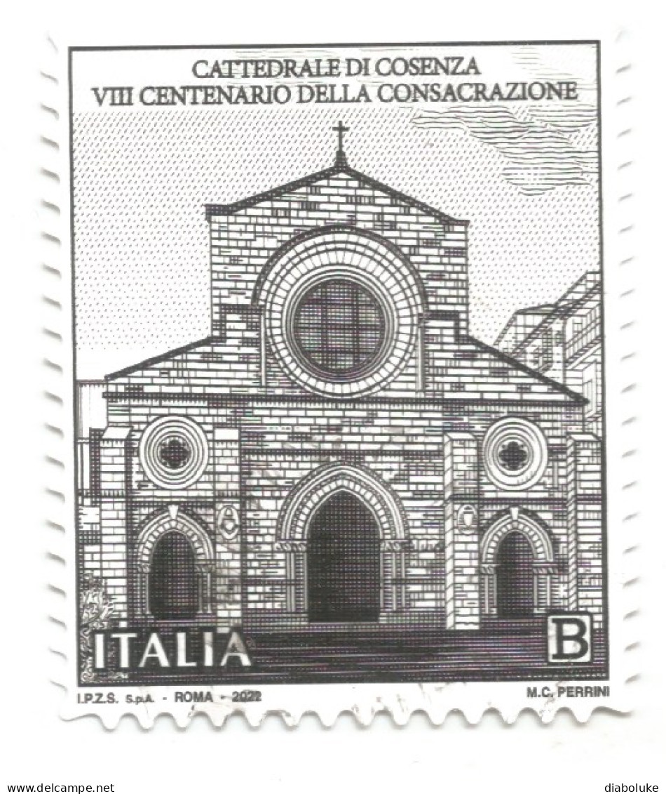 (REPUBBLICA ITALIANA) 2022, CATTEDRALE DI COSENZA - Serie Di 1 Francobollo Usato - 2021-...: Oblitérés