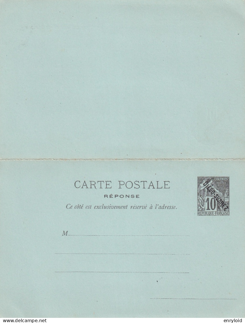 Diego Suarez + Timbre Colonies Francaise Postes 10 C. Carte - Lettre Rèponse - Cartas & Documentos