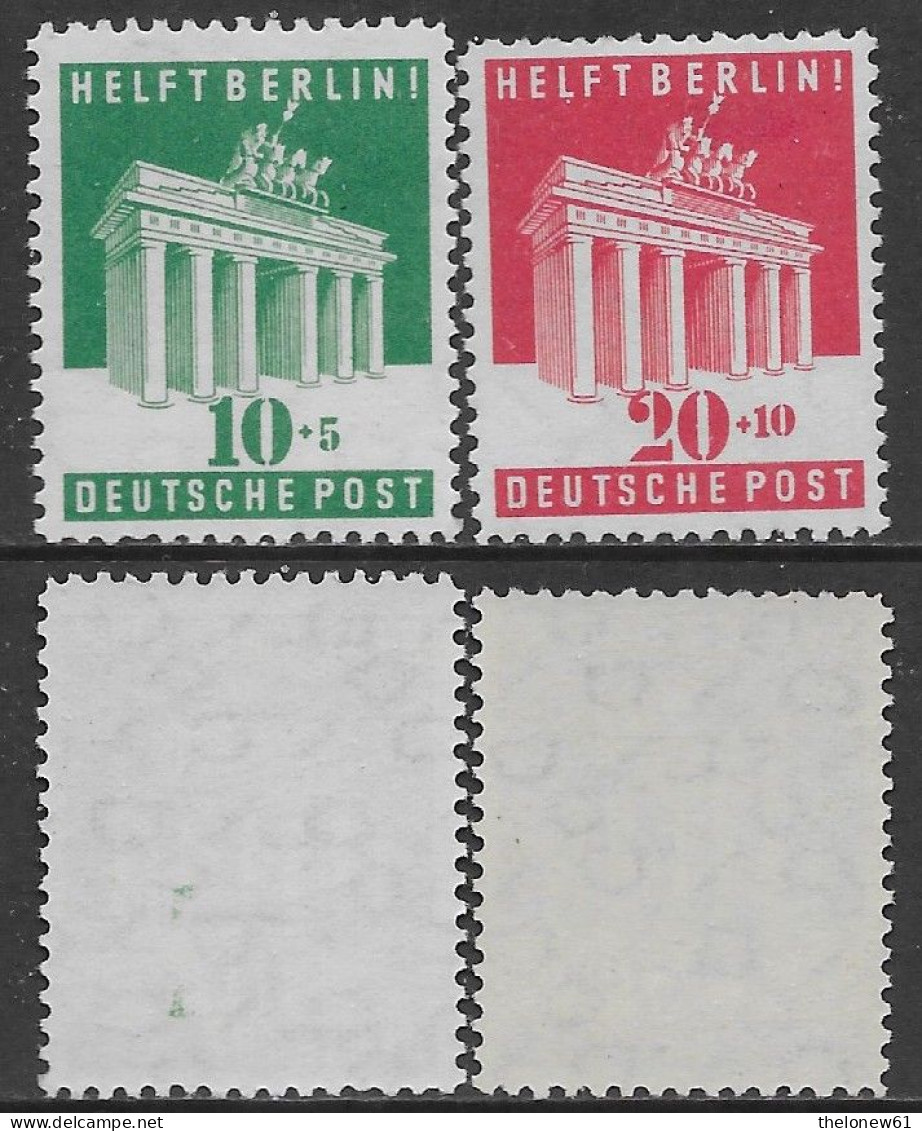 Germania Germany 1948 British American Zone Help Berlin! Mi N.101-102 Complete Set MNH ** - Ungebraucht