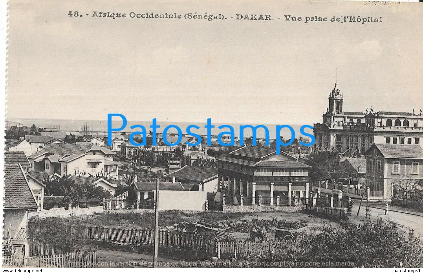 227962 AFRICA DAKAR SENEGAL VIEW PARTIAL HOSPITAL POSTAL POSTCARD - Ohne Zuordnung