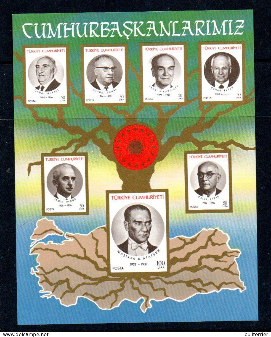 TURKEY - 19817 - TURKISH PRESIDENTS SOUVENIR SHEET MINT NEVER HINGED , SG CAT £11.50 - Nuovi