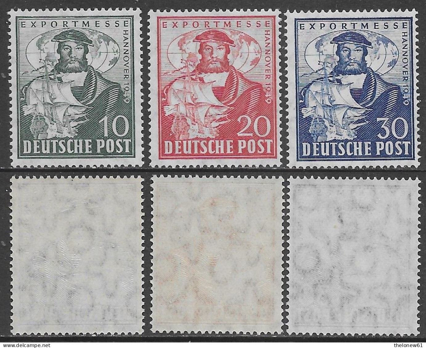 Germania Germany 1949 British American Zone Hannover Export Fair Mi N.103-105 Complete Set MNH ** - Mint