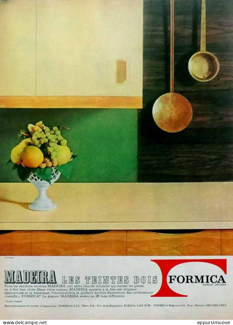 Publicité Papier  FORMICA MADEIRA Mai 1964 FAC 994 - Advertising