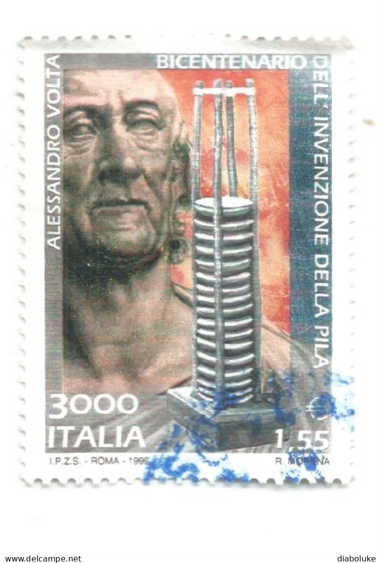 (REPUBBLICA ITALIANA) 1999, INVENZIONE DELLA PILA, ALESSANDRO VOLTA - Serie Di 1 Francobollo Usato - 1991-00: Oblitérés