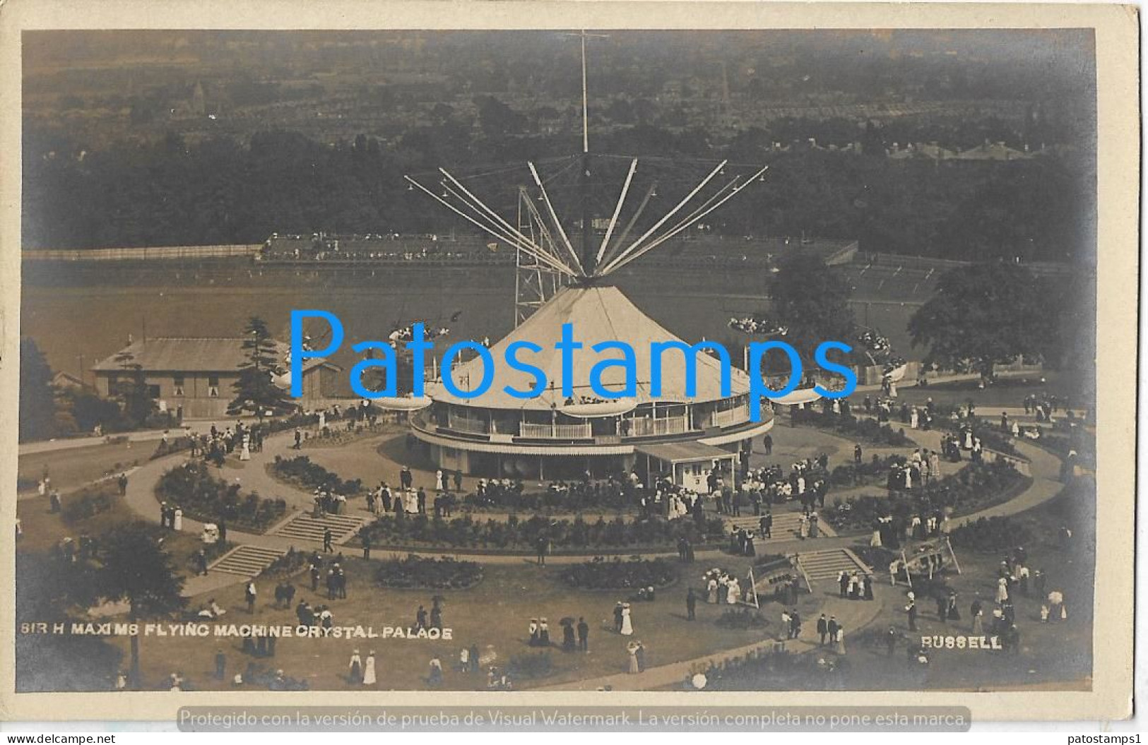 227963 US MAXIM FLYING MACHINE CRYSTAL PALACE POSTAL POSTCARD - Other & Unclassified
