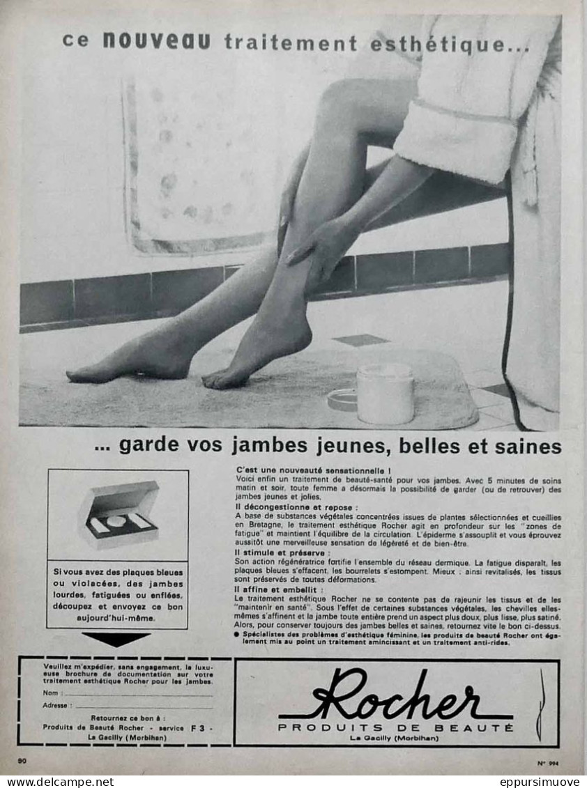 Publicité Papier  PRODUITS DE BEAUTé ROCHER LA GACILLY Mai 1964 FAC 994 - Publicités
