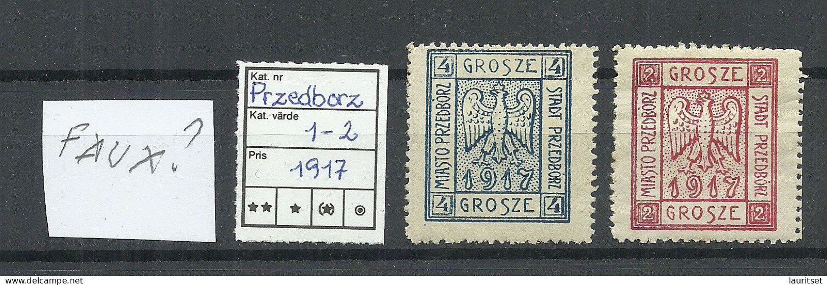 FAUX FAKE Poland 1917 Przedborz Michel 1 - 2 A * FÄLCHUNGEN Forgeries - Ungebraucht