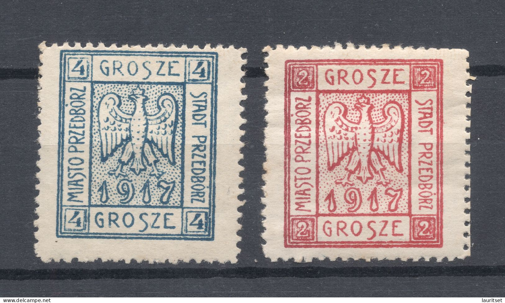 FAUX FAKE Poland 1917 Przedborz Michel 1 - 2 A * FÄLCHUNGEN Forgeries - Ungebraucht