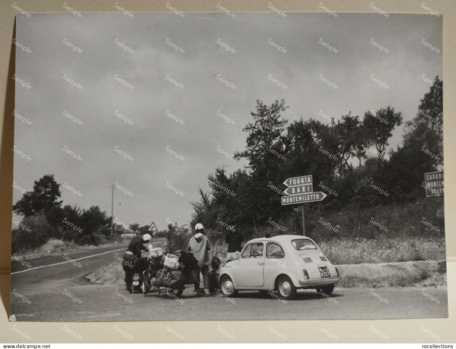 Italia Foto Motorcycle Plate Foggia Bari Montemiletto 1965 - Europe