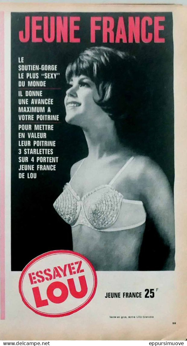 Publicité Papier  LINGERIE LOU JEUNE FRANCE Mai 1964 FAC 994 - Advertising