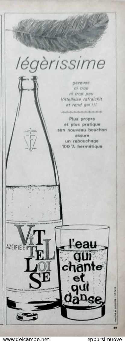 Publicité Papier  EAU VITTEL VITTELLOISE Mai 1964 FAC 992 - Publicités