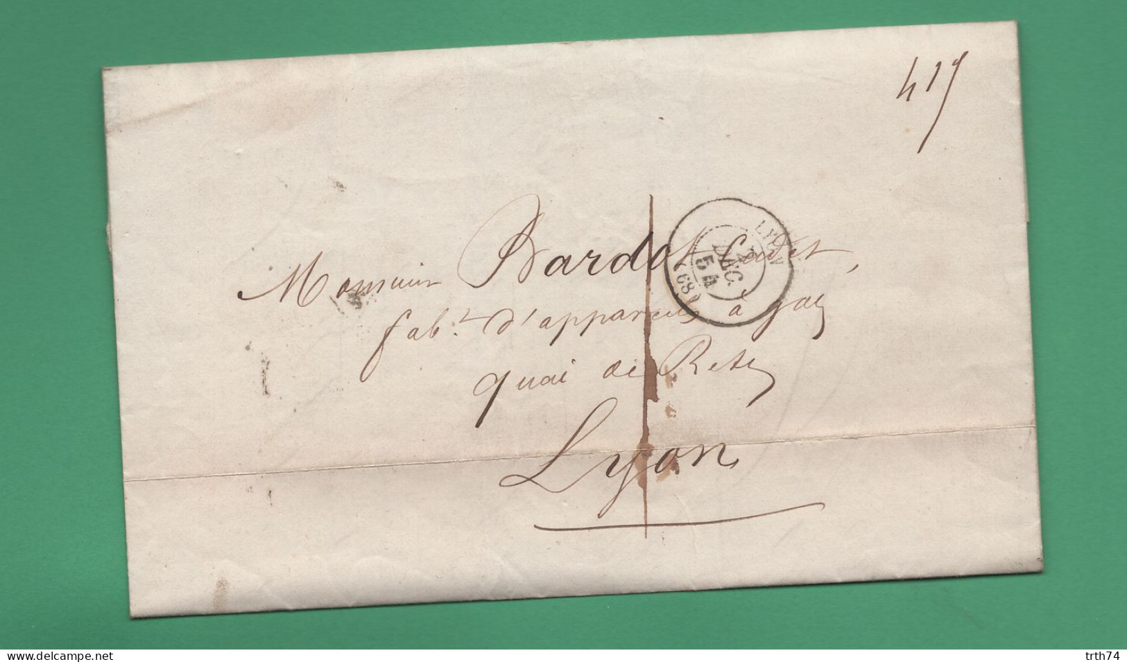 69 Lyon Gare Chemin De Fer Grand Central Section Rhône Et Loire Entreprise Parent Et Schaken 2 Novembre 1854 - Verkehr & Transport