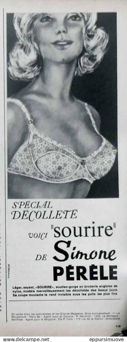 Publicité Papier  LINGERIE SIMONE PERELE Mai 1964 FAC 993 - Publicidad