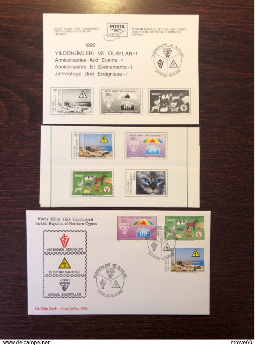 CYPRUS TURKISH FDC COVER 1992 YEAR VETERINARY  HEALTH MEDICINE STAMPS - Covers & Documents