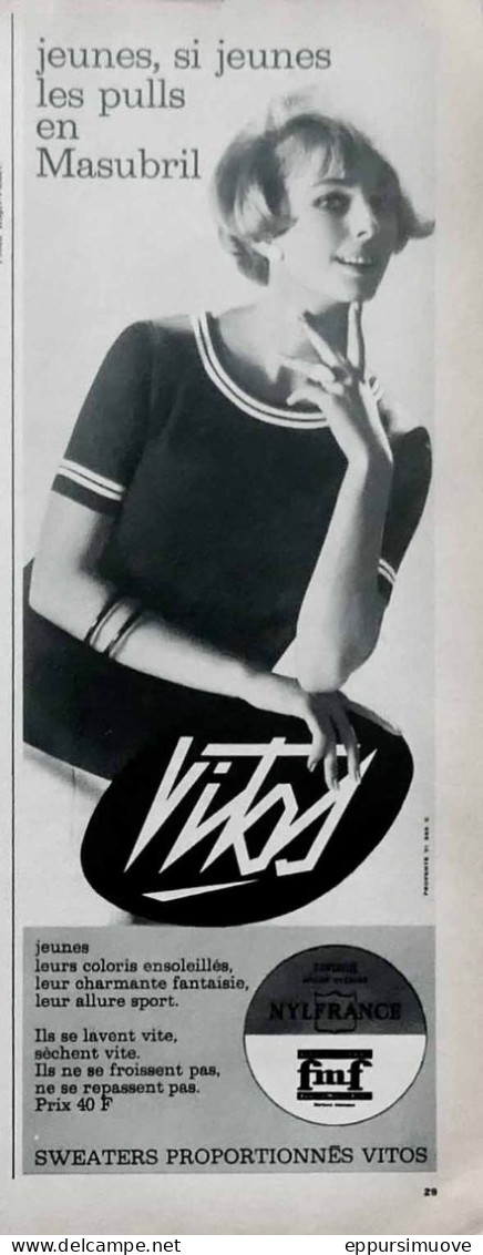 Publicité Papier  MODE VITOS Mai 1964 FAC 994 - Advertising