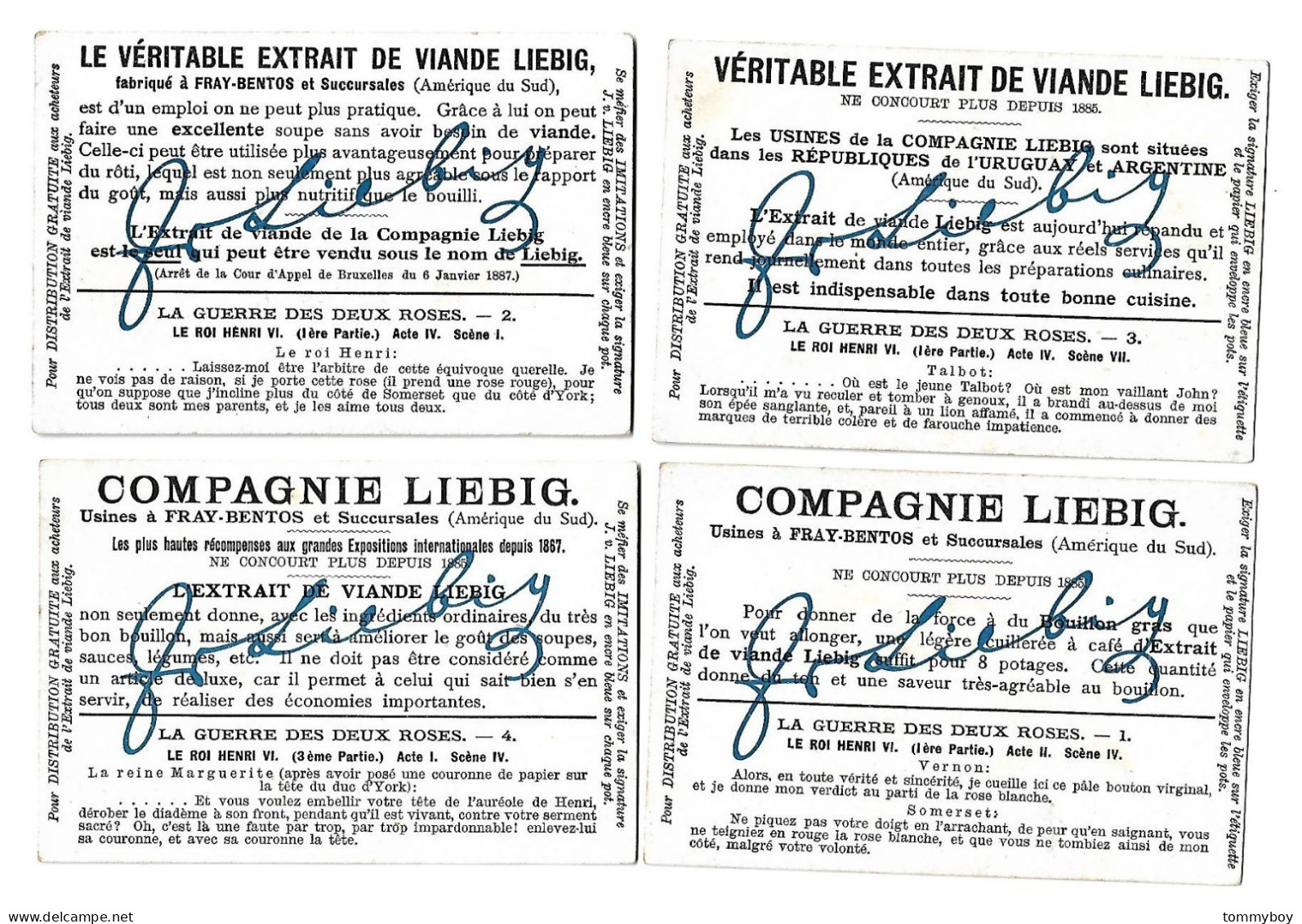 S 818, Liebig 6 Cards, Guerre Des Deux Roses  (ref B20) - Liebig