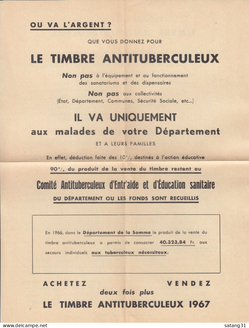 LOT DOCUMENTS "ANTITUBERCULEUX 1967". - Antituberculeux