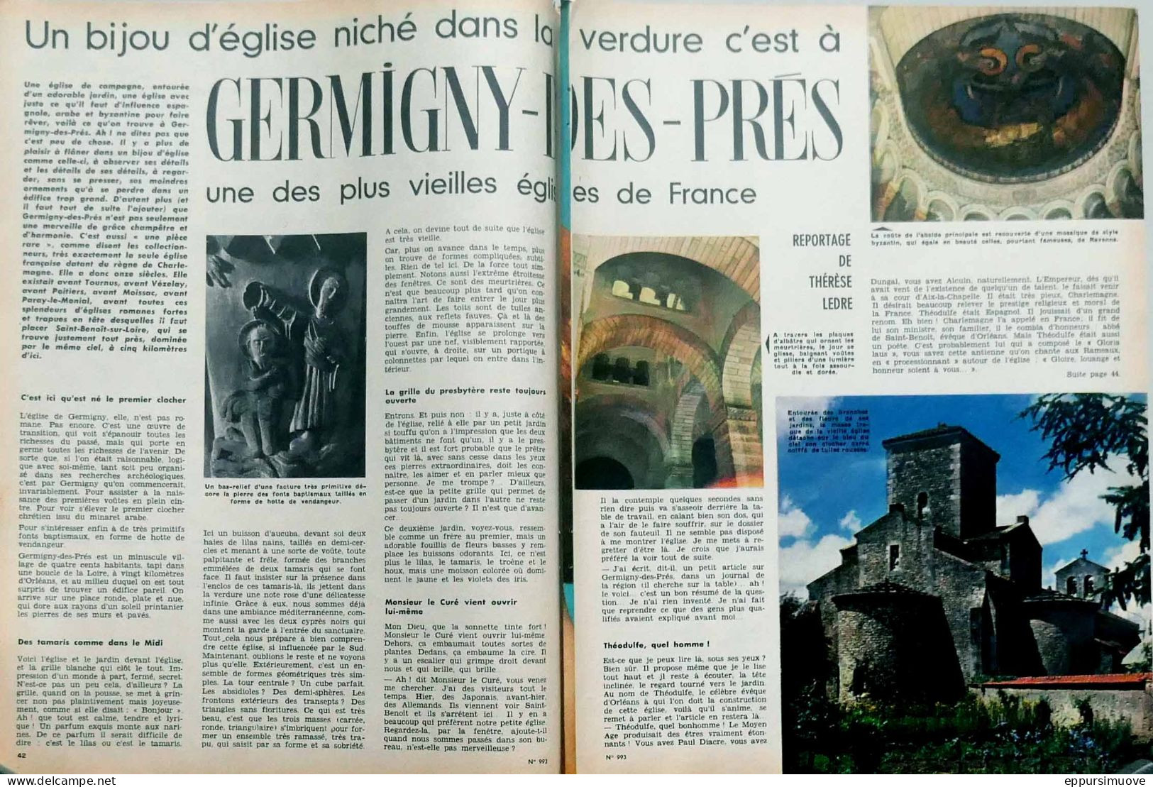 Article Papier 3 Pages GERMIGNY-DES-PRéS Mai 1964 FAC 993 - Zonder Classificatie