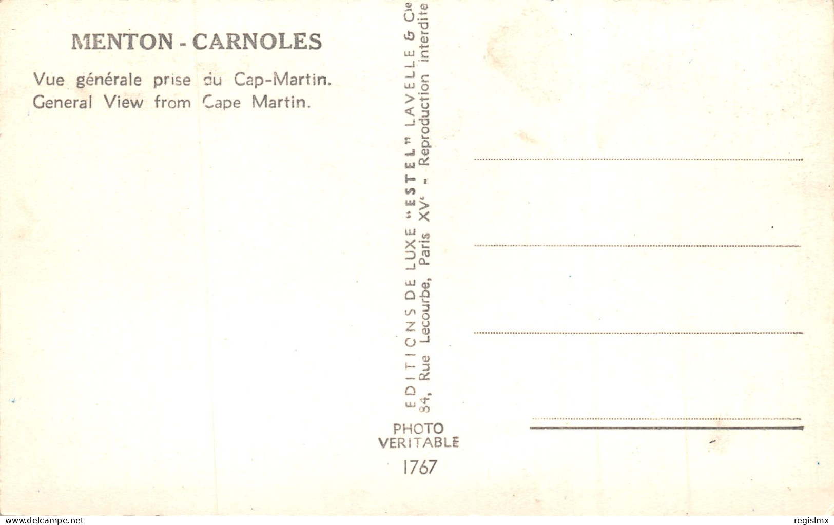 06-MENTON-CARNOLES-N°2034-C/0305 - Menton