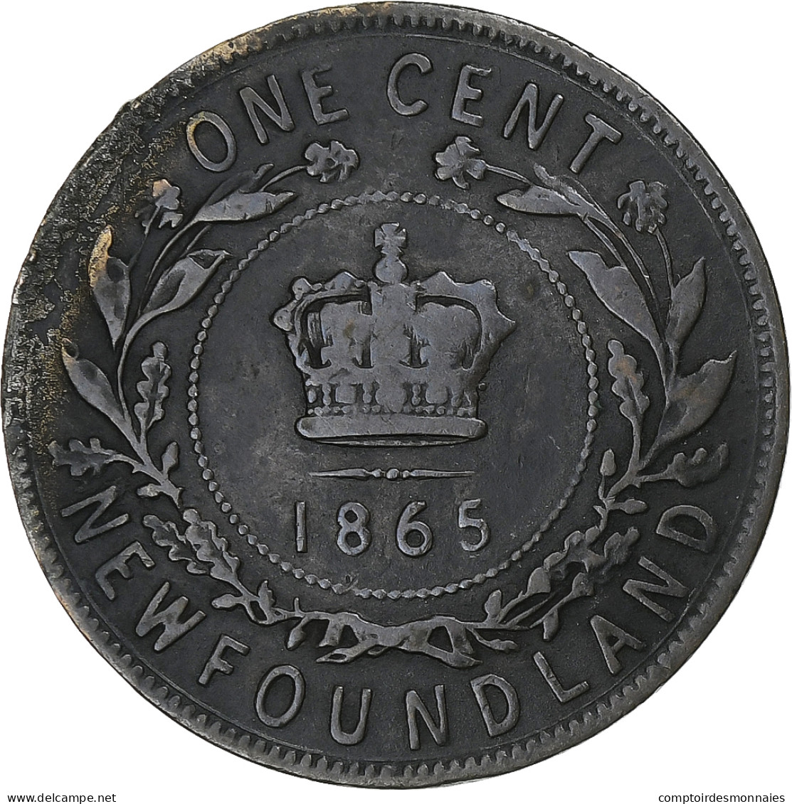 Terre-Neuve, Victoria, Cent, 1865, Londres, Bronze, TB, KM:1 - Canada