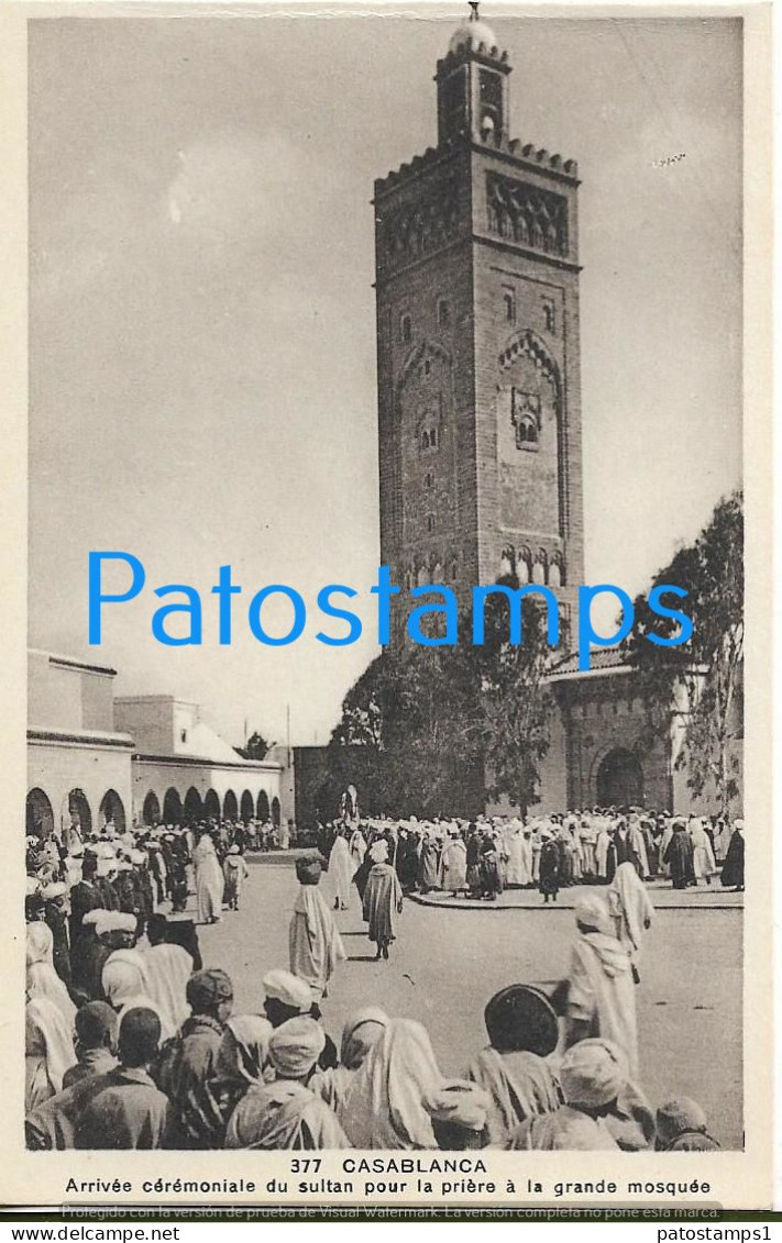 227973 AFRICA CASABLANCA MOROCCO SULTAN’S CEREMONIAL FOR PRAYERS AT THE GREAT MOSQUE POSTAL POSTCARD - Non Classés