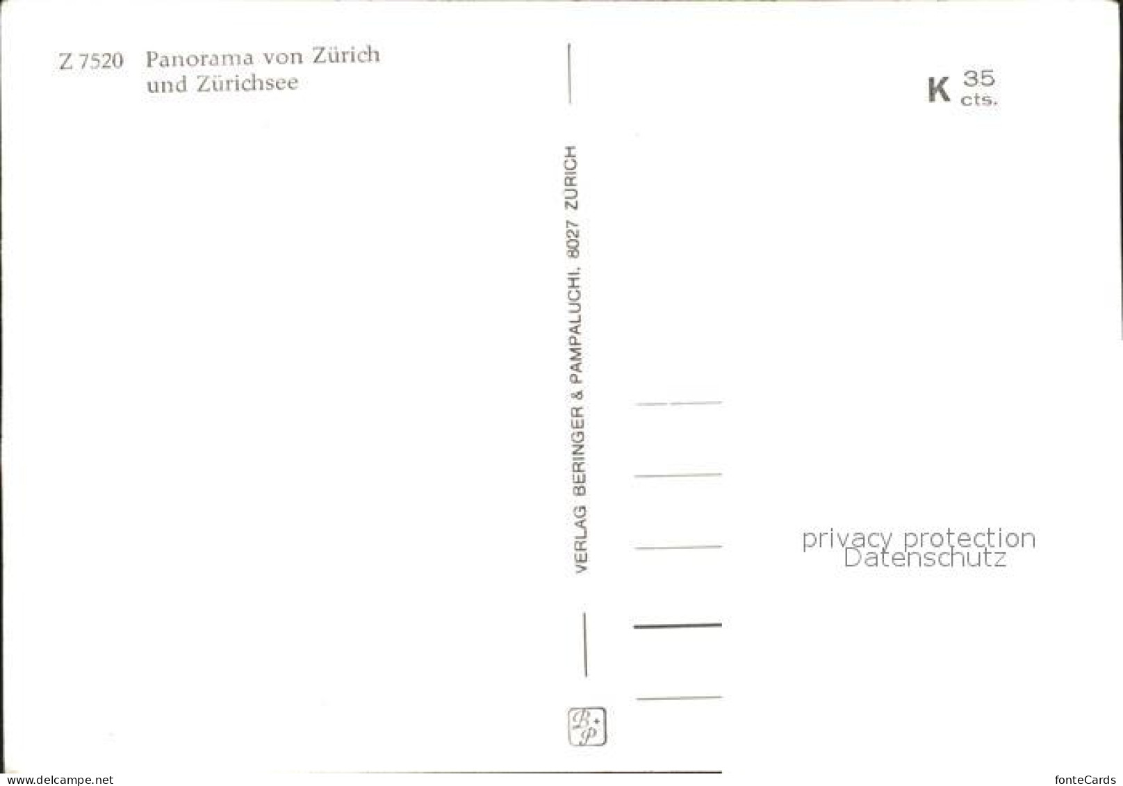 11878513 Zuerich Panoramakarte Mit Zuerichsee Zuerich - Otros & Sin Clasificación
