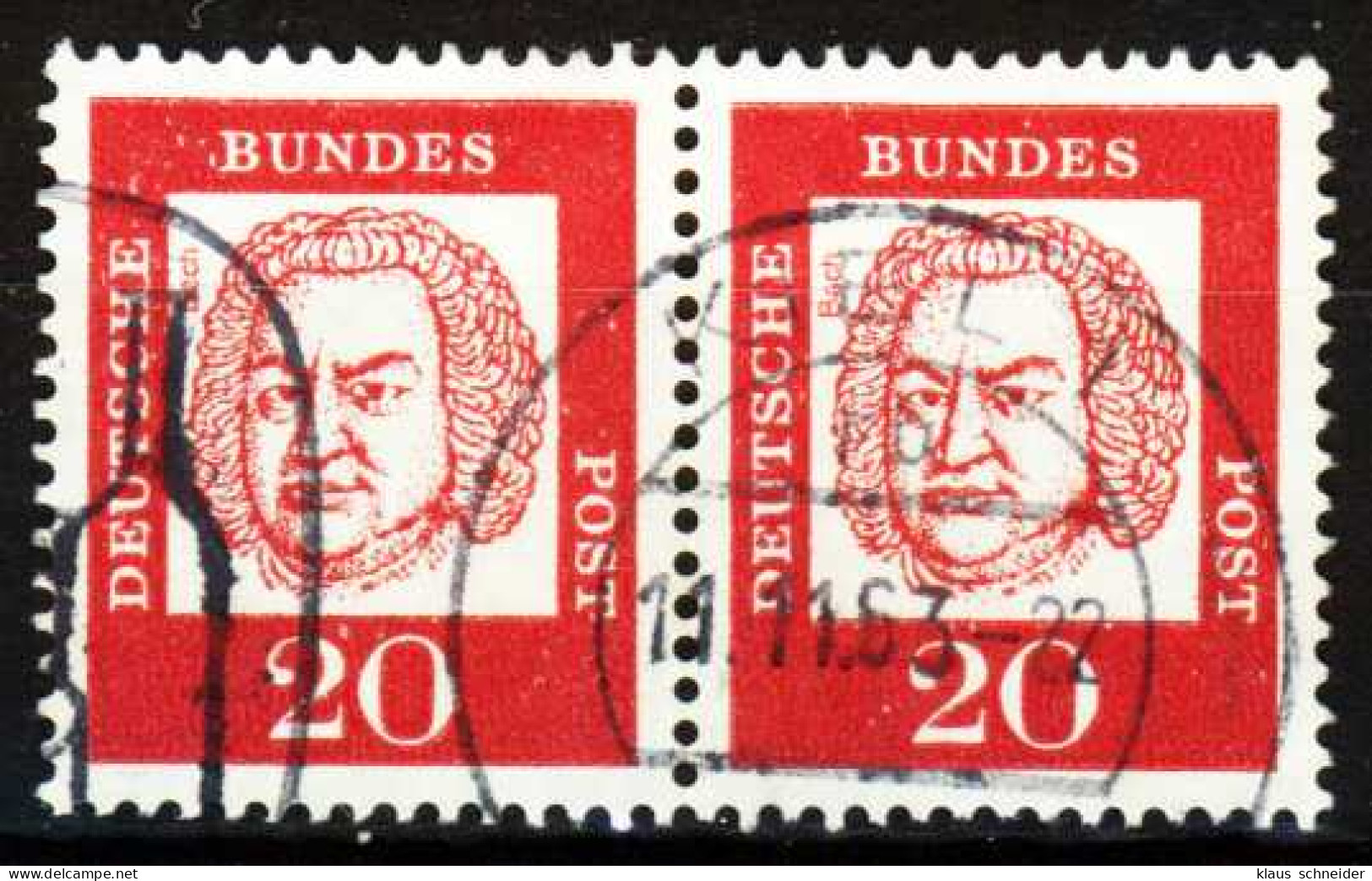 BRD DS BED. DEUT. Nr 352y Gestempelt WAAGR PAAR X278F06 - Used Stamps