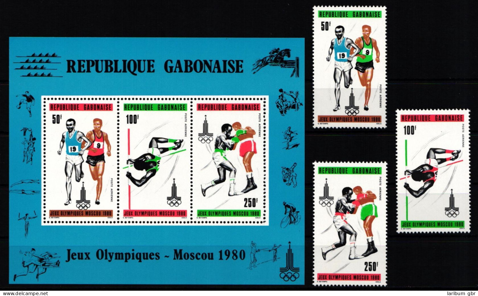 Gabun 733-735 Und Block 39 Postfrisch #KM051 - Gabon (1960-...)