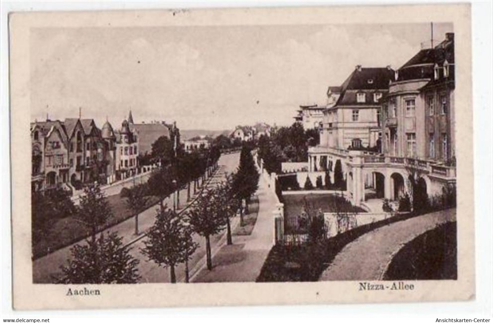 39052006 - Aachen Mit Nizza - Allee. Feldpost, Mit Stempel Von 1916. Ecken Mit Albumabdruecken, Sonst Gut Erhalten - Aachen
