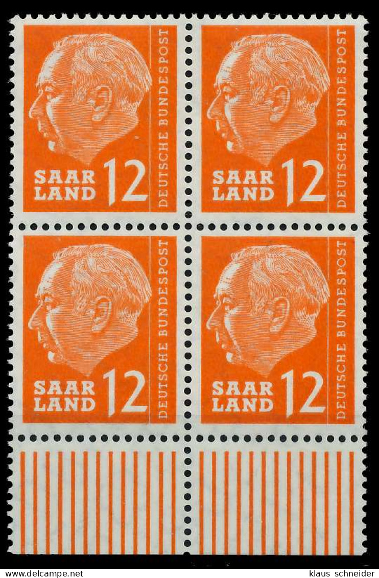SAAR OPD 1957 Nr 387 Postfrisch VIERERBLOCK URA X799ABA - Ongebruikt