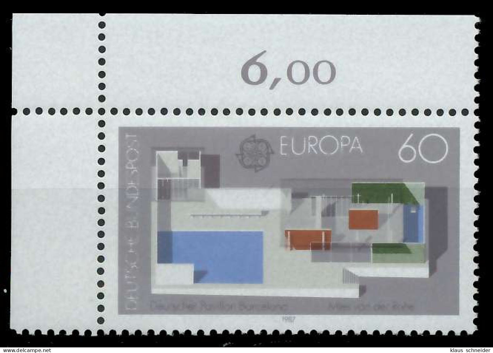 BRD BUND 1987 Nr 1321 Postfrisch ECKE-OLI X8590A6 - Neufs