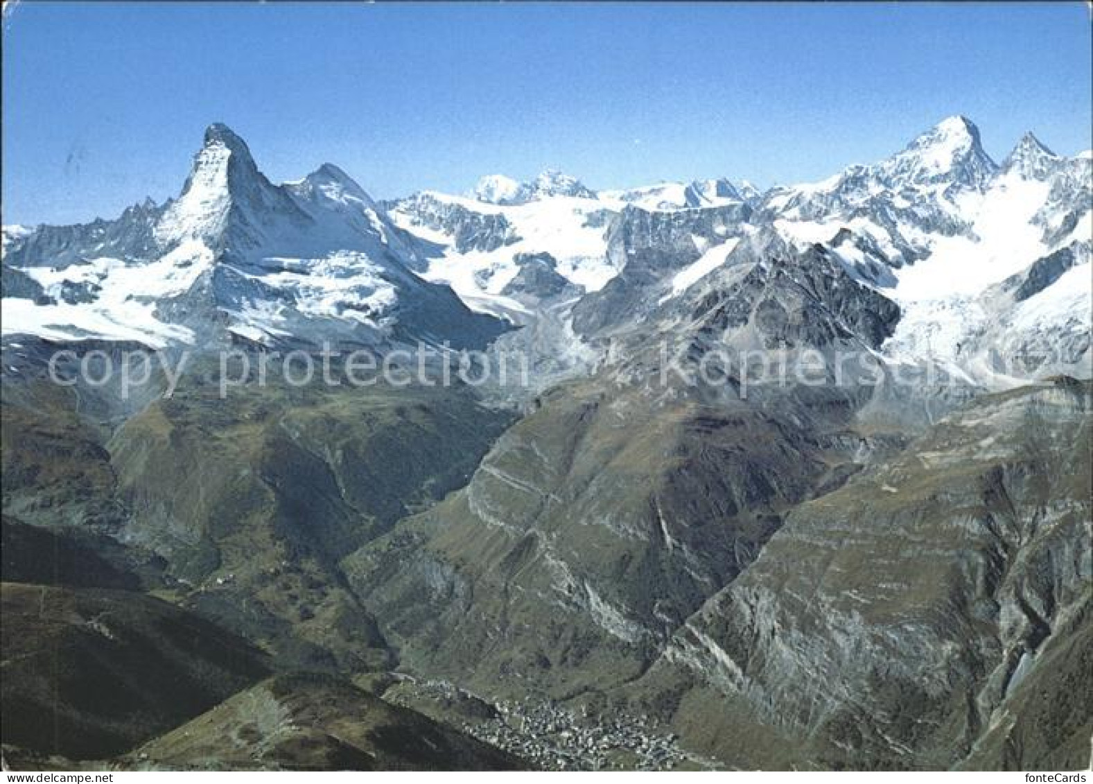 11878293 Zermatt VS Fliegeraufnahme Matterhorn Mont-Blanc Dt. Blanche  - Otros & Sin Clasificación