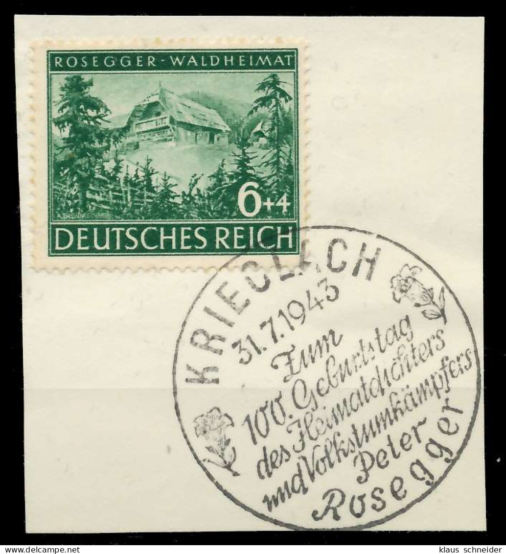 DEUTSCHES REICH 1943 Nr 855 Zentrisch Gestempelt Briefstück X8B039A - Gebraucht