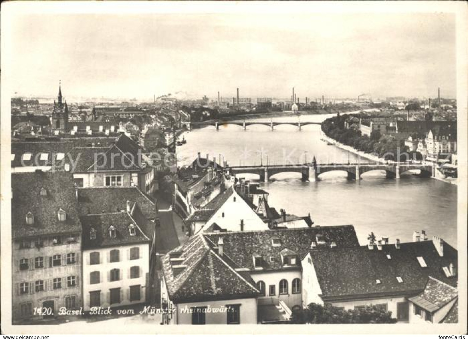 11878252 Basel BS Blick Vom Muenster Und Rein-Bruecken Basel BS - Autres & Non Classés