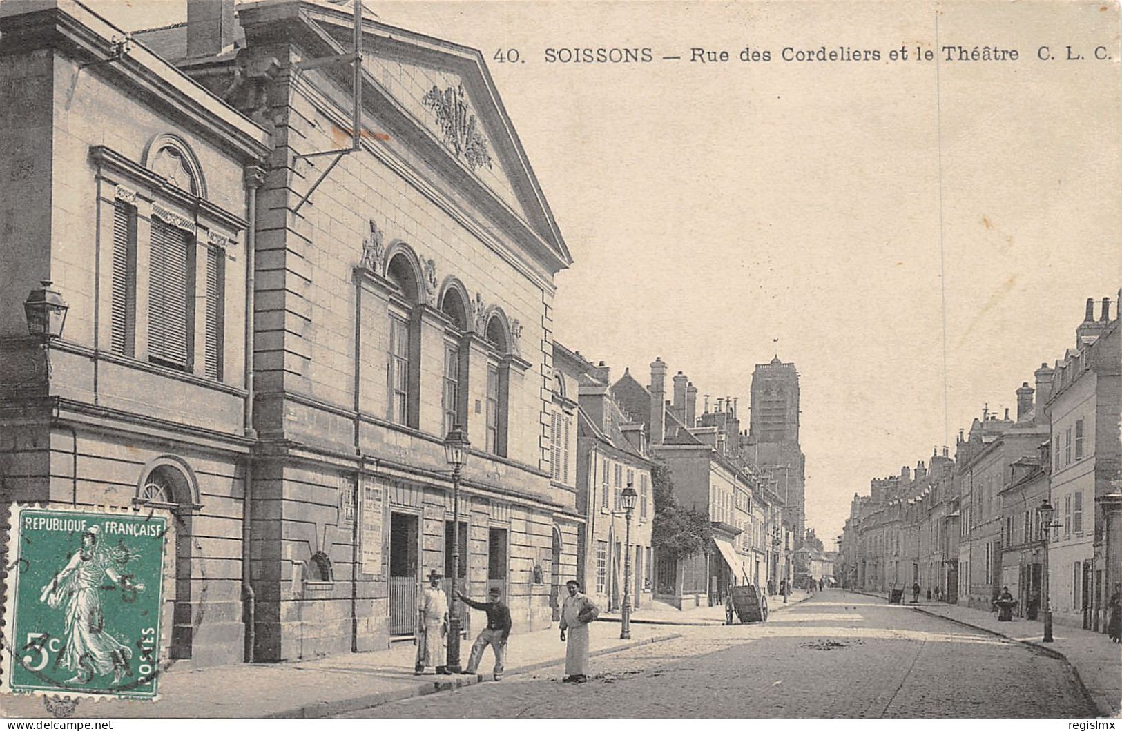 02-SOISSONS-RUE DES CORDELIERS ET THEATRE-N°2040-B/0211 - Soissons