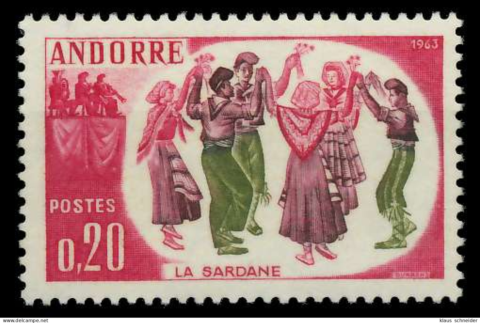 ANDORRA (FRANZ. POST) 1963 Nr 179 Postfrisch SB0ECF6 - Unused Stamps