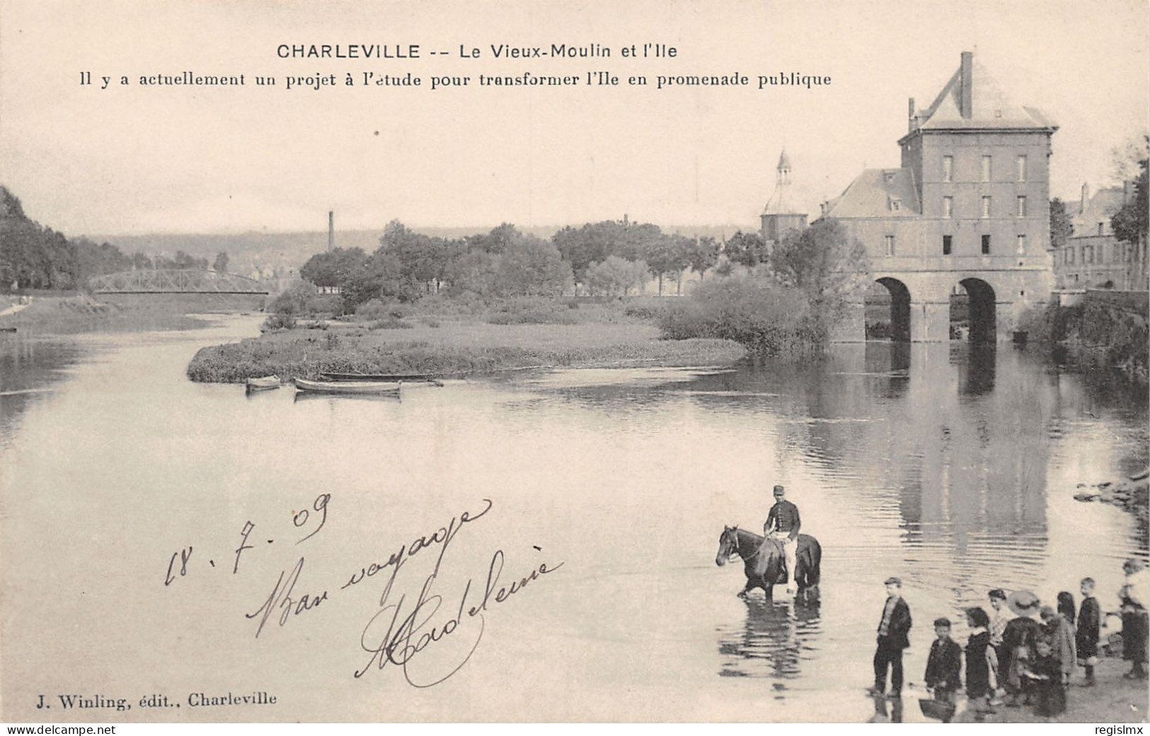 08-CHARLEVILLE-LE VIEUX MOULIN ET L ILE-N°2040-F/0029 - Charleville