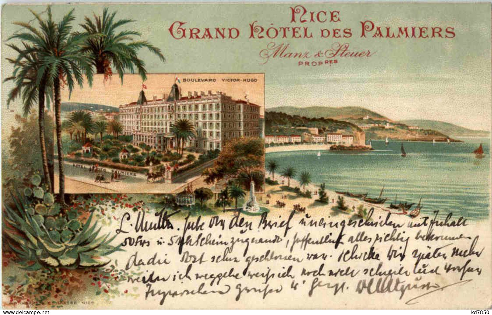 Nice - Grand Hotel Des Palmiers - Litho - Sonstige & Ohne Zuordnung