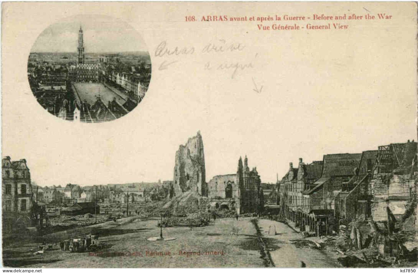 Arras Avant Et Apres La Guerre - Arras