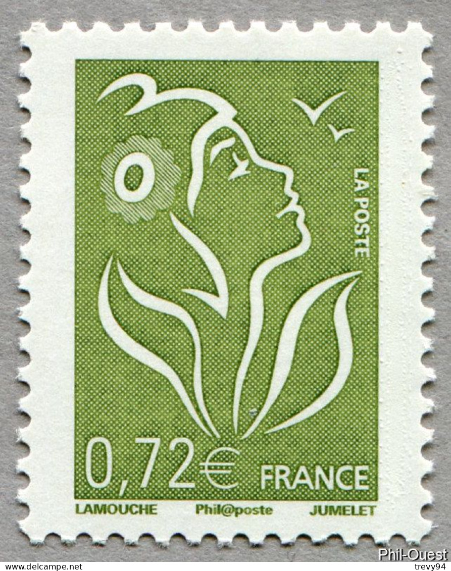 Timbre De 2008 - Marianne De Lamouche 0,72 € Vert-olive - N° 4154 - Neufs