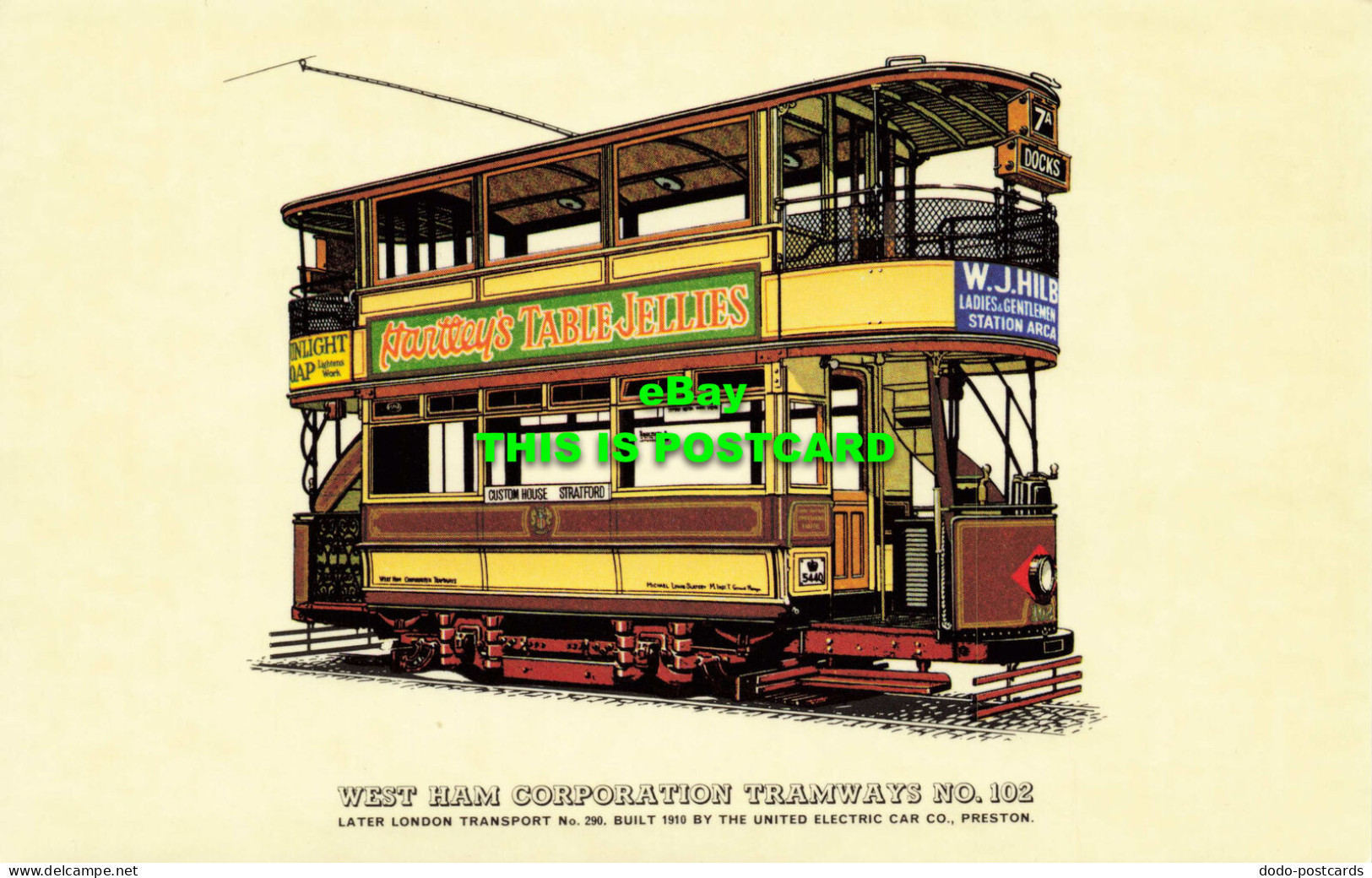 R574025 West Ham Corporation Tramways No. 102. Later London Transport No. 290. 1 - Autres & Non Classés