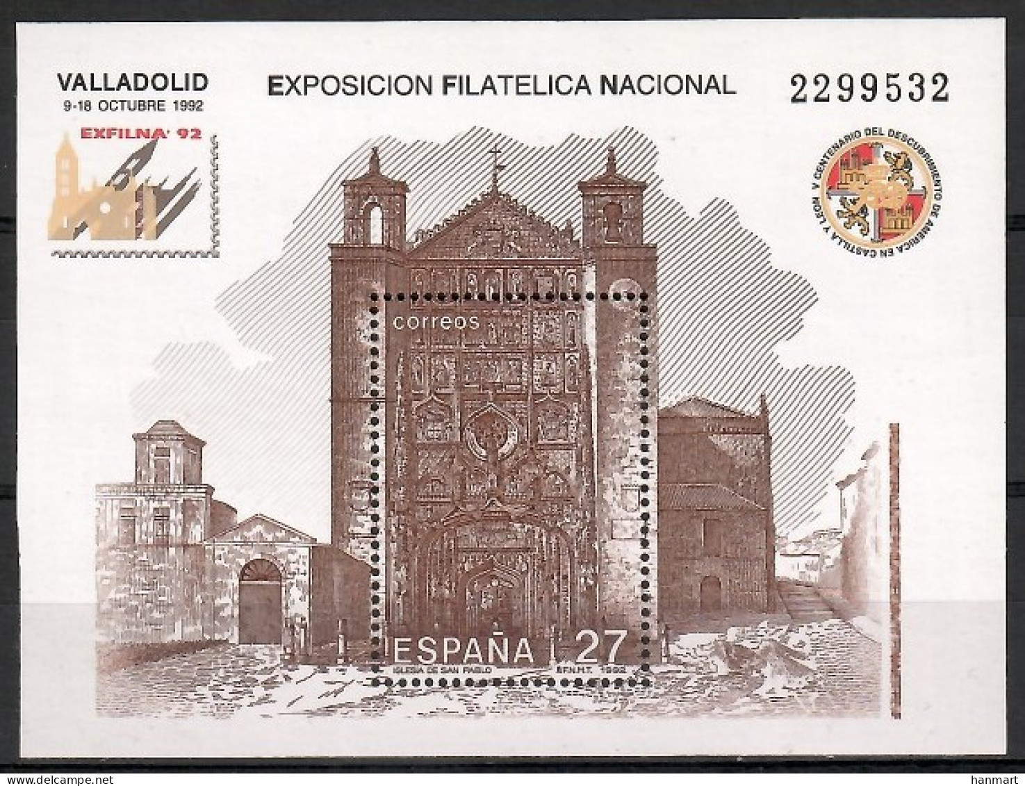 Spain 1992 Mi Block 51 MNH  (ZE1 SPNbl51) - Sellos