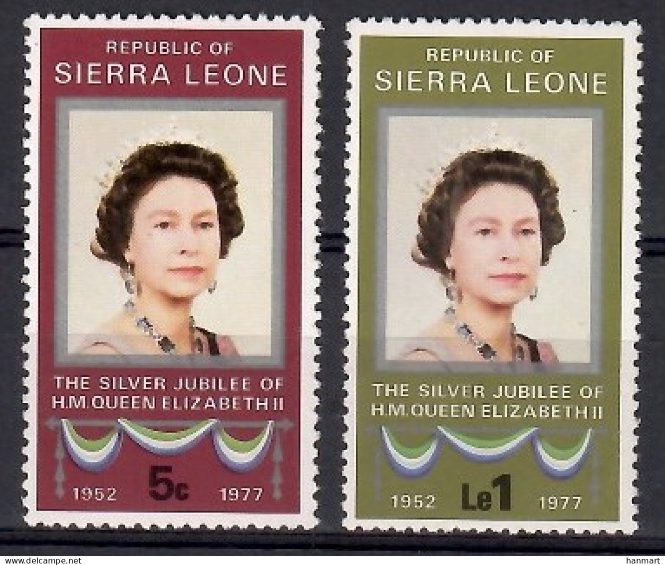 Sierra Leone 1977 Mi 567-568 MNH  (ZS5 SRR567-568) - Familias Reales