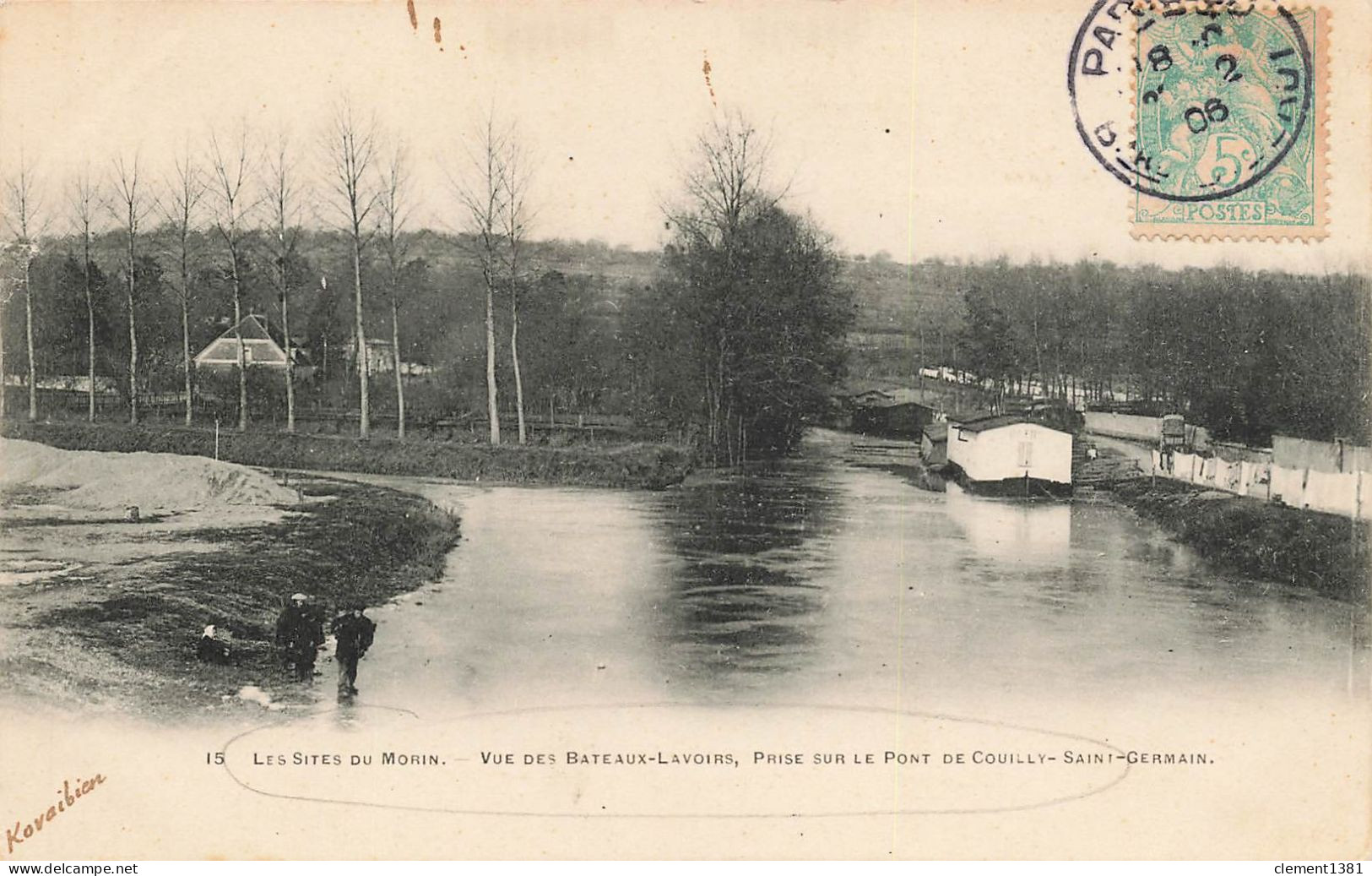 Vue Des Bateaux Lavoirs Prise Sur Le Pont De Couilly Saint Germain - Sonstige & Ohne Zuordnung