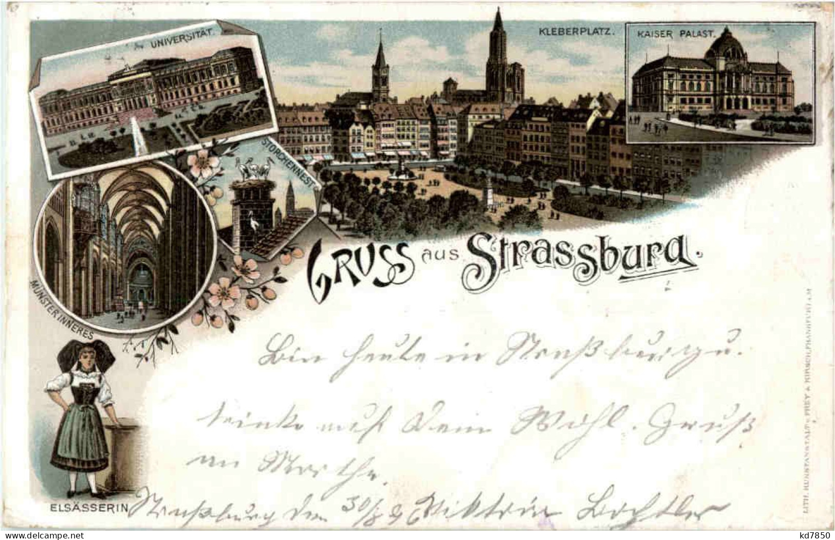 Gruss Aus Strasbourg - Litho - Strasbourg