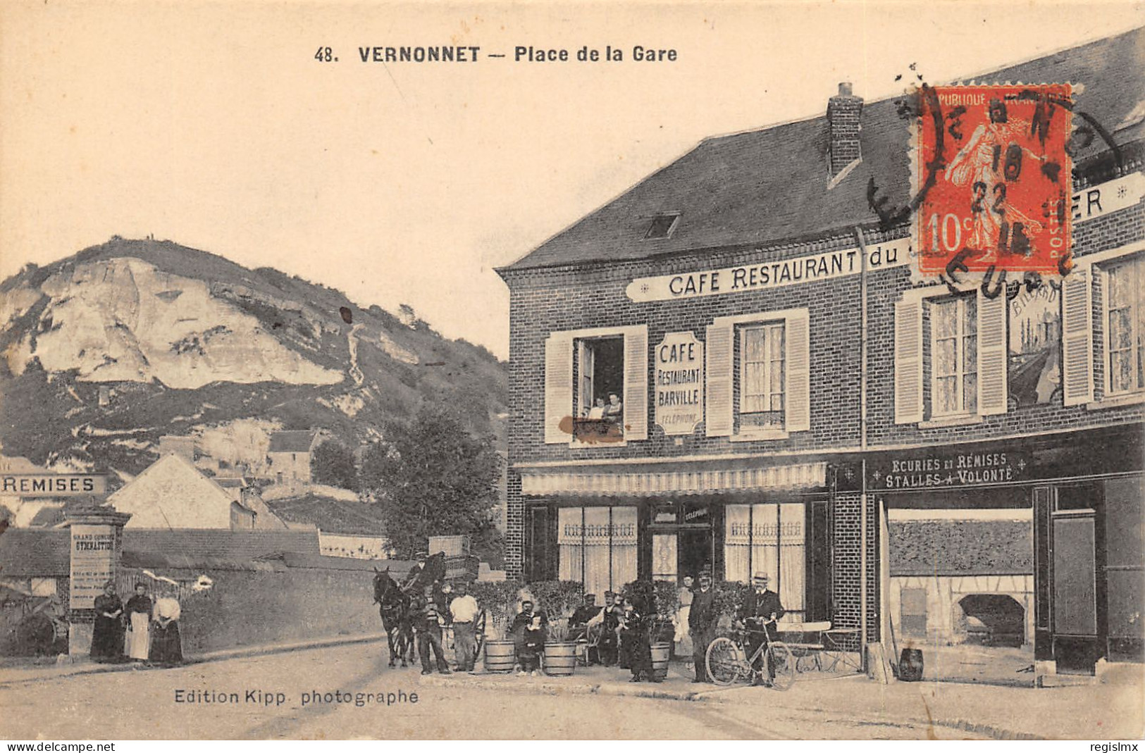 27-VERNONNET-CAFE PLACE DE LA GARE-N°2041-G/0239 - Vernon
